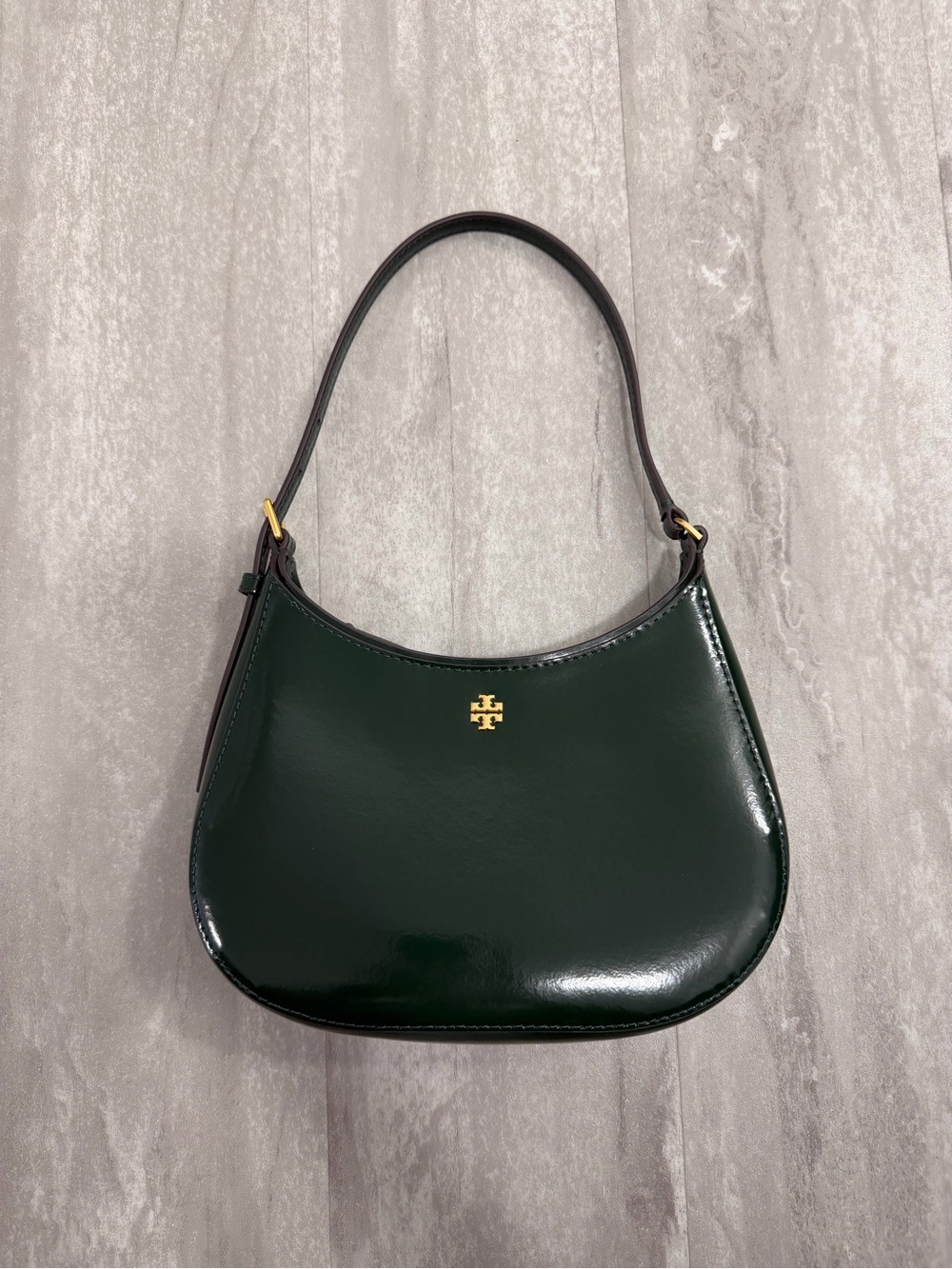 Tory Burch Green Patent Leather Shoulder Bag